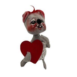 Annalee Valentine's Day Mouse Heart Love 1965 Hand Painted Face Vintage